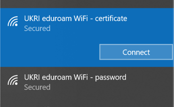 Focus on the UKRI eduroam WiFi profiles