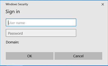 Windows prompts for username and password